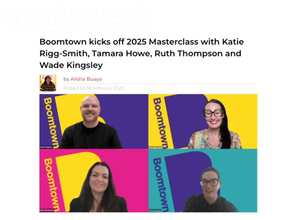 Boomtown kicks off 2025 Masterclass with Katie Rigg-Smith, Tamara Howe, Ruth Thompson and Wade Kingsley